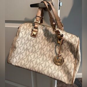 Michael Kors Beige Signature Satchel
